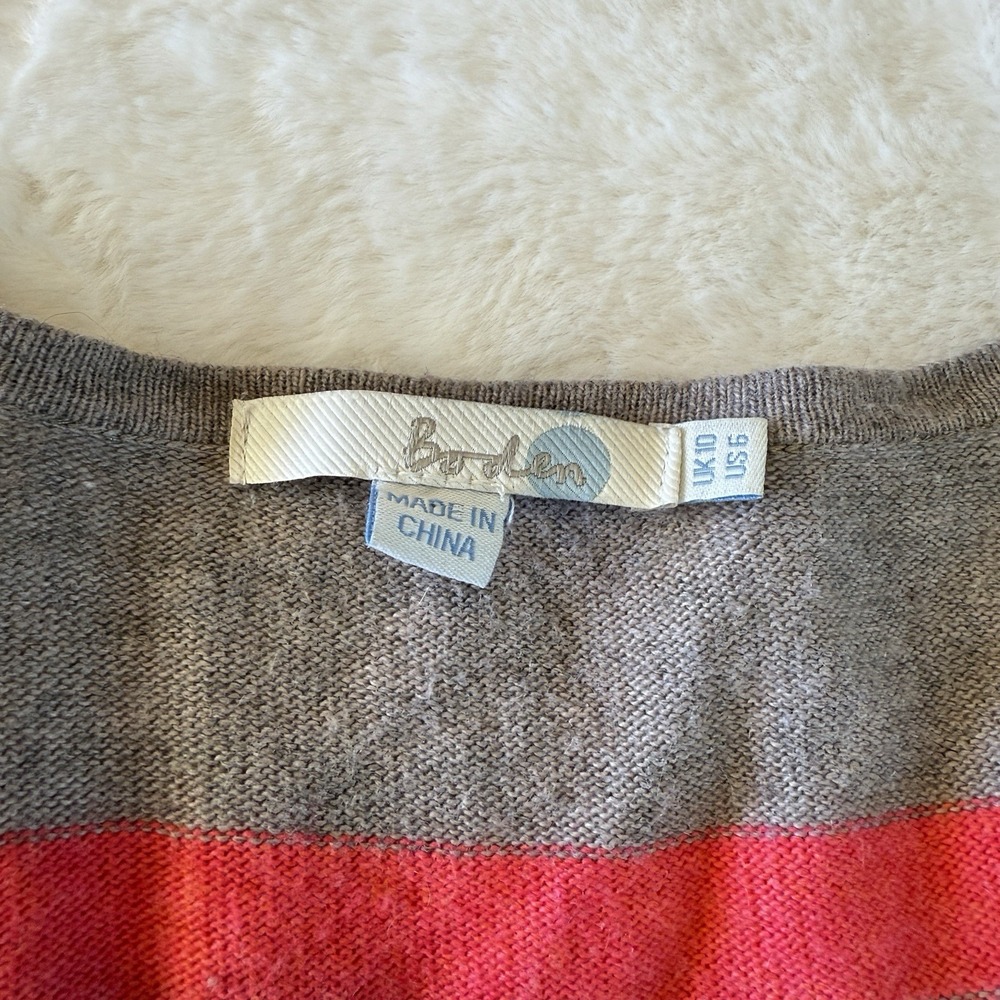 Boden Knit Sweater Dress Winter Casual Stripe Cashmere Blend Women's US 6 Midi - Picture 3 of 7
